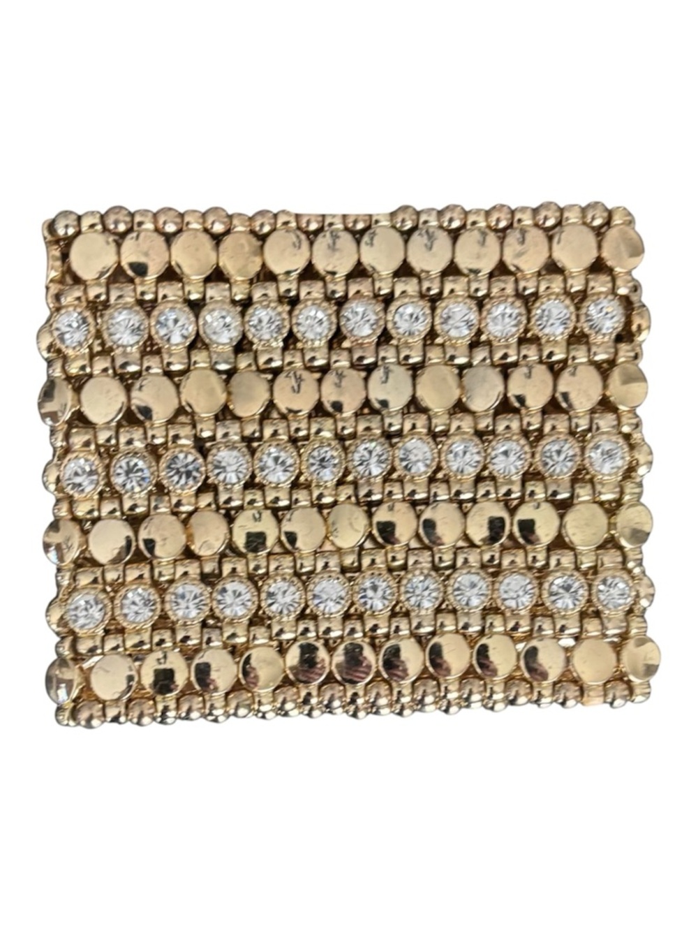 Stretch Bracelet Goldtone with Pave’ Crystals wedding dressy formal dance